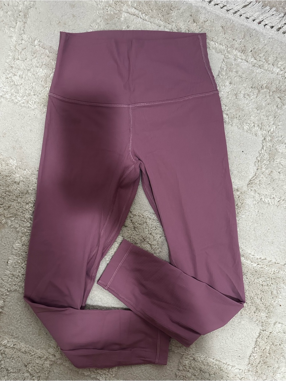 Lululemon ribbed leggings in Dusty Mauve